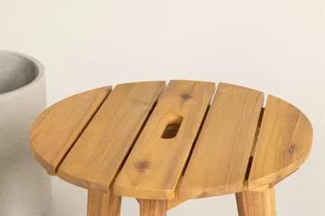 Chania Sidebord 40 cm Rundt - Brun - Hagemøbler & utemiljø - Hagebord - Sidebord utendørs