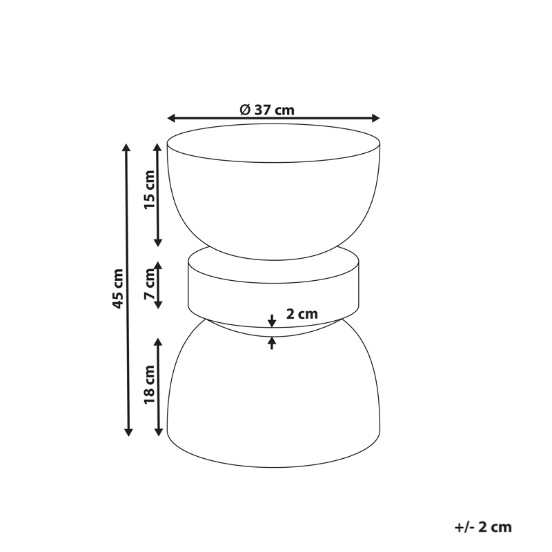 Sidebord utendørs Faliro 37 cm 37 cm terrazzoeffekt - Svart - Hagemøbler & utemiljø - Hagebord - Sidebord utendørs