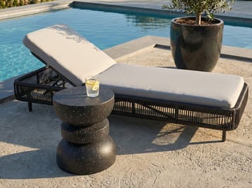 Sidebord utendørs Faliro 37 cm 37 cm terrazzoeffekt - Svart - Hagemøbler & utemiljø - Hagebord - Sidebord utendørs