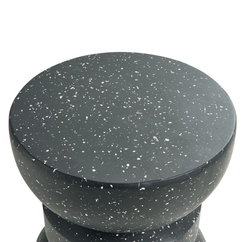 Sidebord utendørs Faliro 37 cm 37 cm terrazzoeffekt - Svart - Hagemøbler & utemiljø - Hagebord - Sidebord utendørs