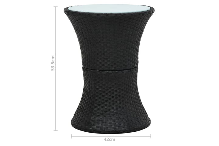 Hagesidebord trommeformet svart polyrotting -   - Sidebord utendørs