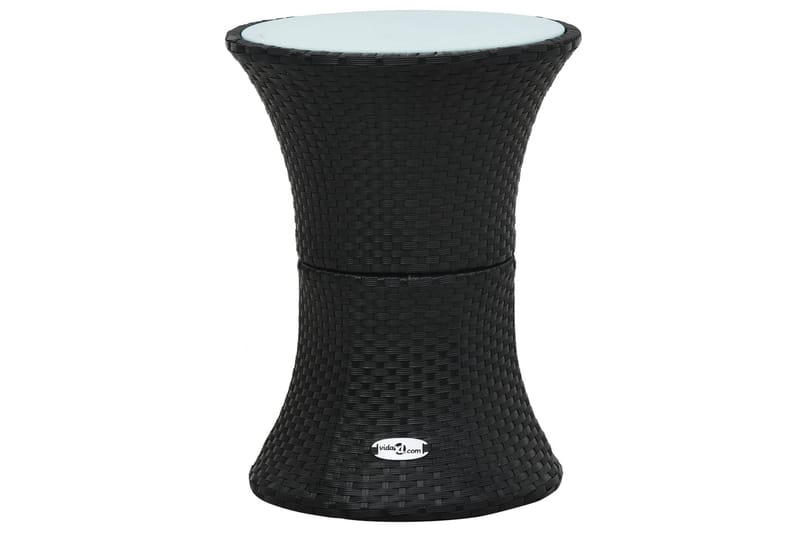 Hagesidebord trommeformet svart polyrotting - - Sidebord utendørs Hagesidebord trommeformet svart polyrotting - - Sidebord utendørs