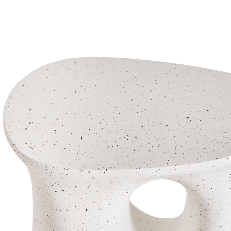 Sidebord utendørs Idro 42 cm terrazzoeffekt - Hvit - Hagemøbler & utemiljø - Hagebord - Sidebord utendørs