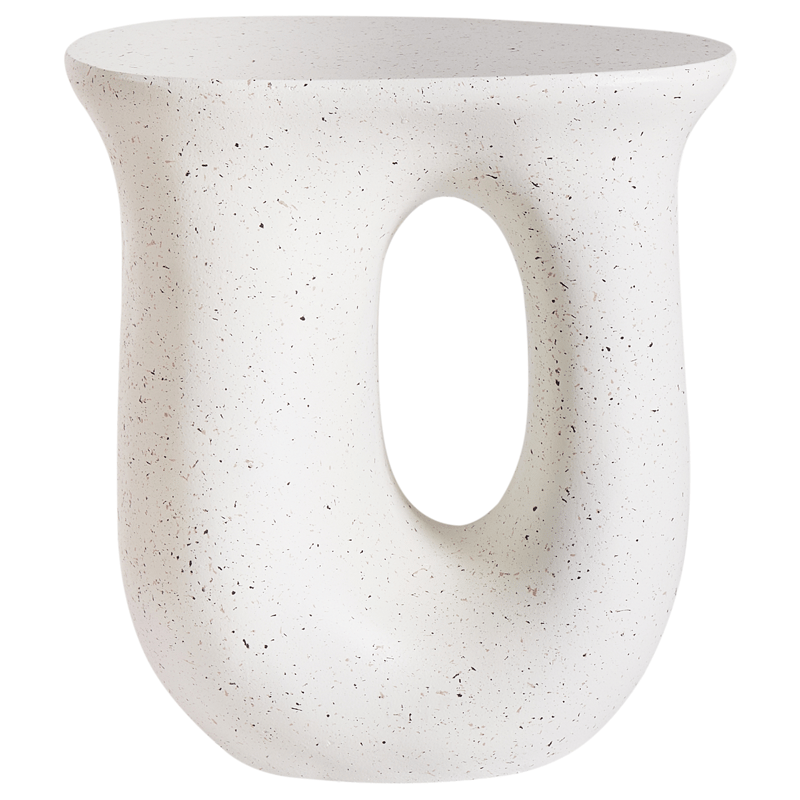 Sidebord utendørs Idro 42 cm terrazzoeffekt - Hvit - Hagemøbler & utemiljø - Hagebord - Sidebord utendørs