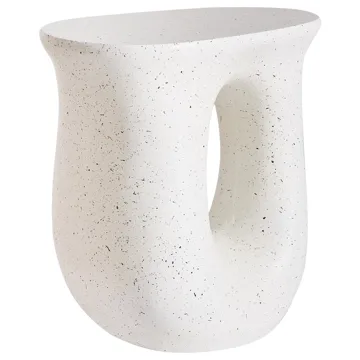 Sidebord utendørs Idro 42 cm terrazzoeffekt - Hvit - Hagemøbler & utemiljø - Hagebord - Sidebord utendørs