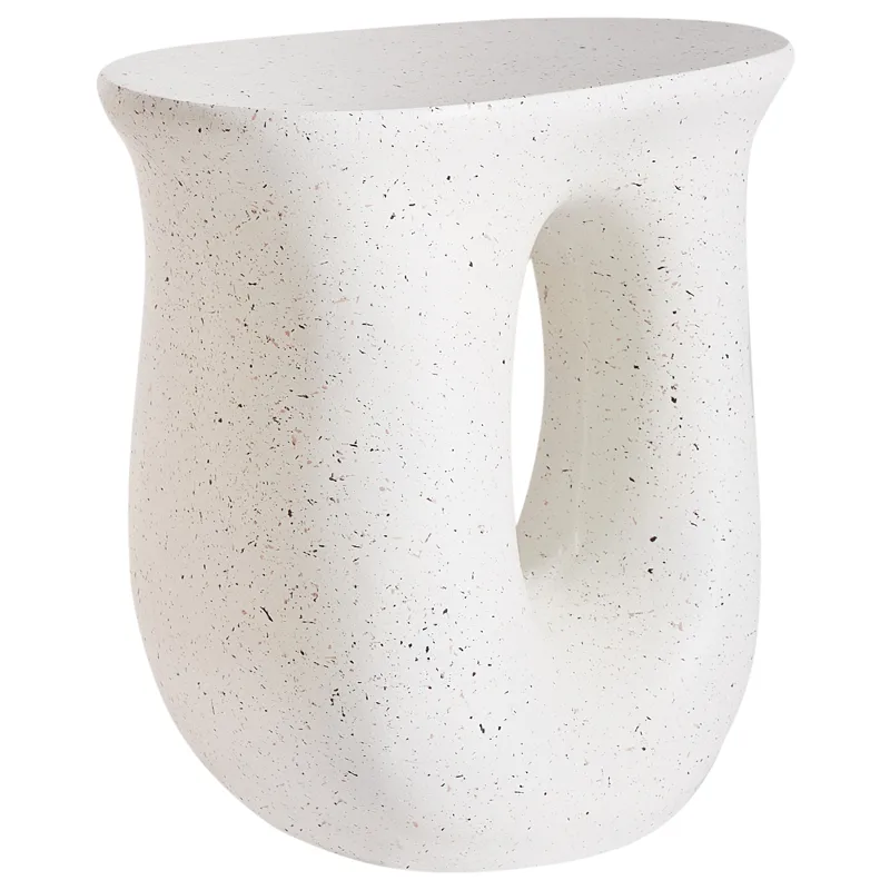 Sidebord utendørs Idro 42 cm terrazzoeffekt, Hvit