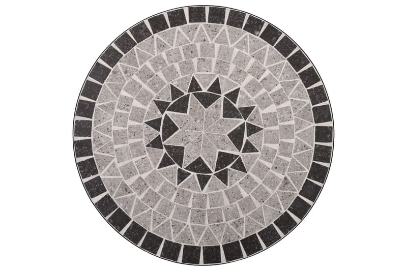 Mosaikkbistrobord grå 61 cm keramikk - Grå - Sidebord utendørs