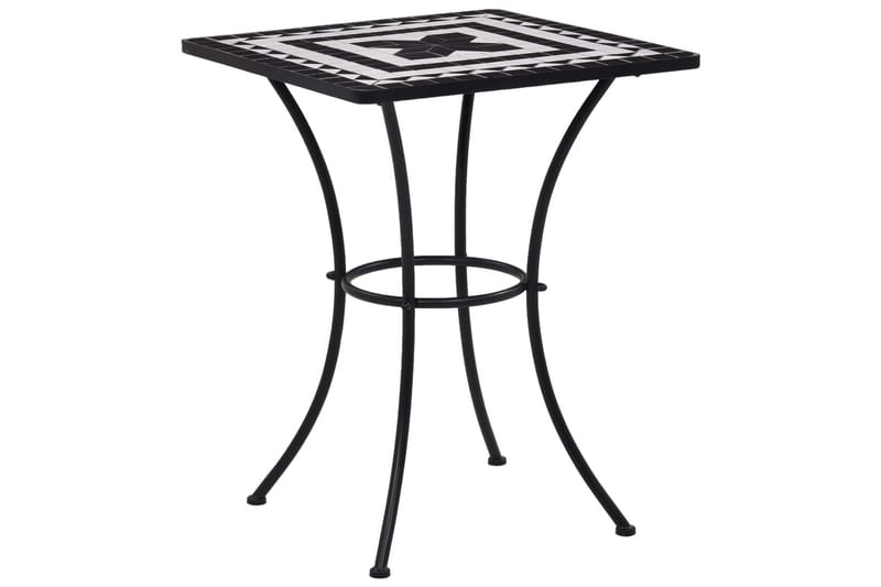 Mosaikkbistrobord svart og hvit 60 cm keramikk - Sidebord utendørs