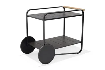 Portals Rullebord 92 cm - Svart/Tre - Hagemøbler & utemiljø - Hagebord - Sidebord utendørs