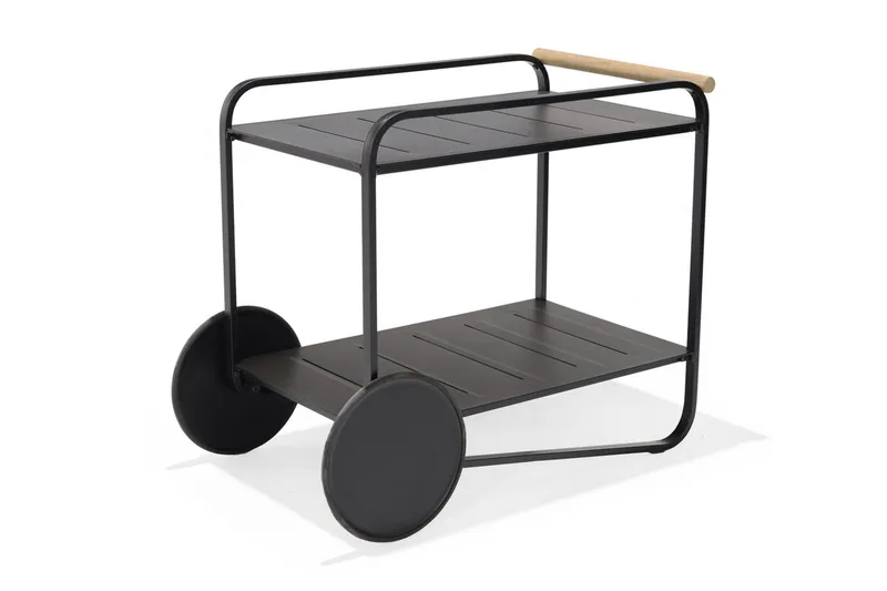 Portals Rullebord 92 cm - Svart/Tre - Hagemøbler & utemiljø - Hagebord - Sidebord utendørs