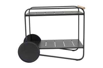 Portals Rullebord 92 cm - Svart/Tre - Hagemøbler & utemiljø - Hagebord - Sidebord utendørs