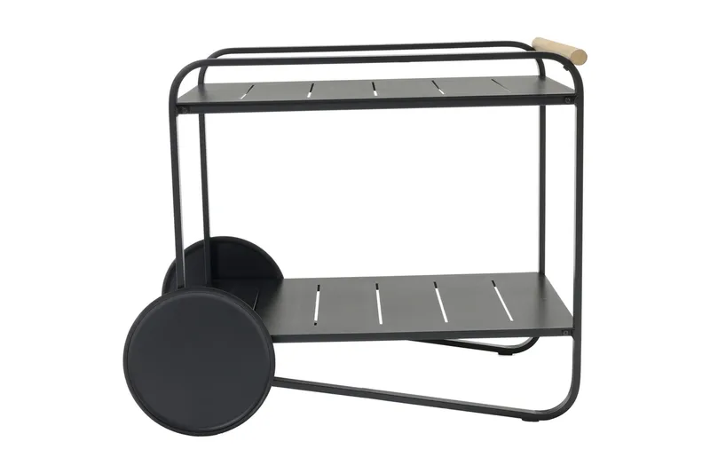 Portals Rullebord 92 cm - Svart/Tre - Hagemøbler & utemiljø - Hagebord - Sidebord utendørs