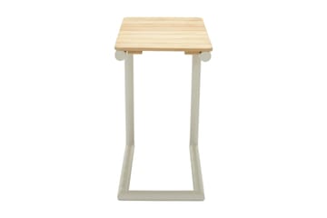 Portals Sidebord 47 cm - Hvit/Tre - Hagemøbler & utemiljø - Hagebord - Sidebord utendørs
