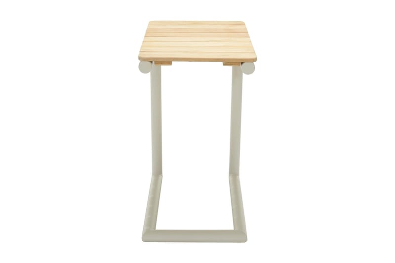 Portals Sidebord 47 cm - Hvit/Tre - Hagemøbler & utemiljø - Hagebord - Sidebord utendørs