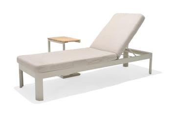 Portals Sidebord 47 cm - Hvit/Tre - Hagemøbler & utemiljø - Hagebord - Sidebord utendørs