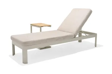 Portals Sidebord 47 cm - Hvit/Tre - Hagemøbler & utemiljø - Hagebord - Sidebord utendørs