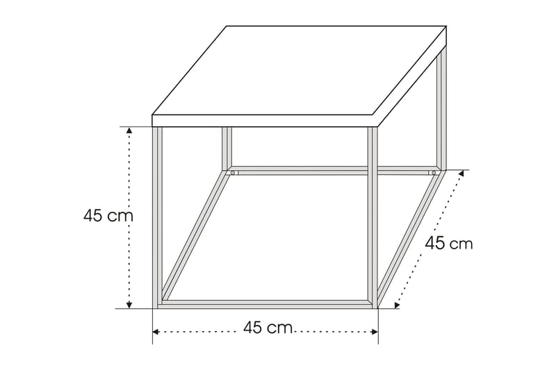 Sidebord Gadek 45 cm - Valnøtt|Svart - Sidebord utendørs