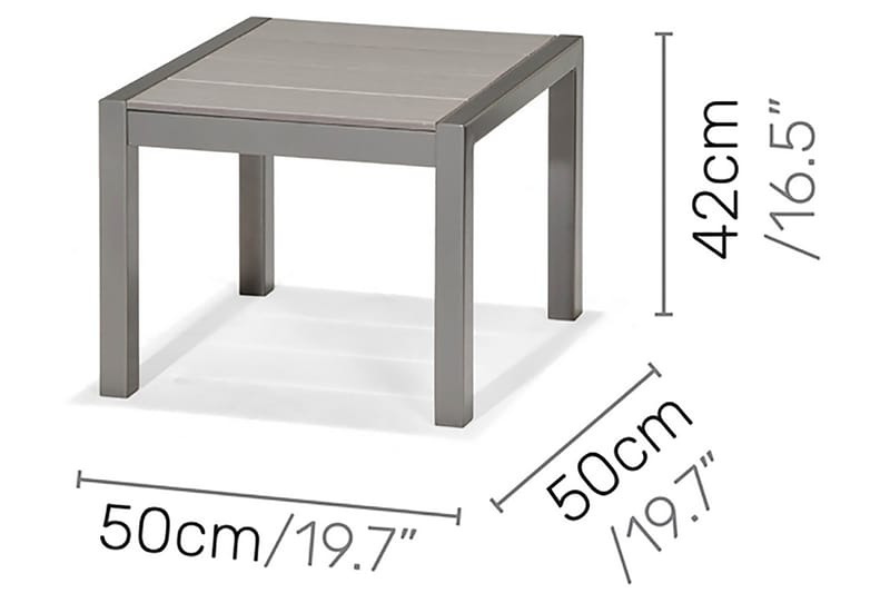 Sidebord Solana 50 cm - Grå - Sidebord utendørs