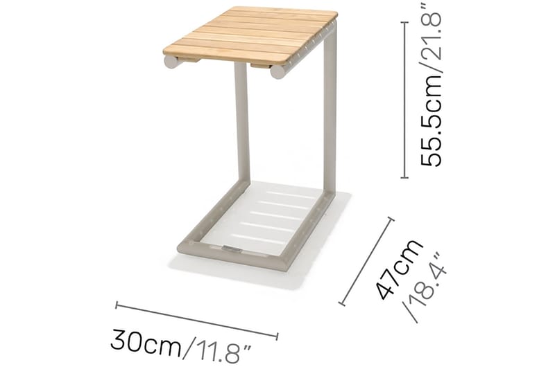 Sidebord Portals 47 cm - Hvit/Tre - Sidebord utendørs