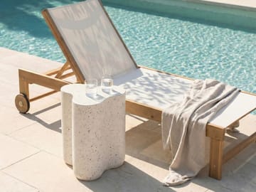 Sidebord utendørs Tellaro 32x37 cm terrazzoeffekt - Hvit - Hagemøbler & utemiljø - Hagebord - Sidebord utendørs