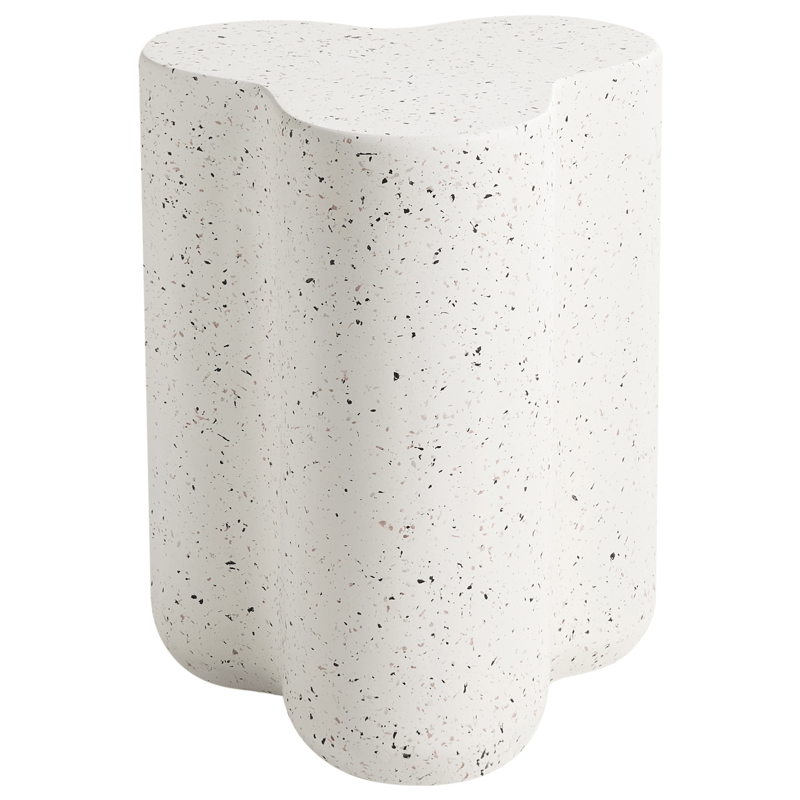 Sidebord utendørs Tellaro 32x37 cm terrazzoeffekt - Hvit - Hagemøbler & utemiljø - Hagebord - Sidebord utendørs