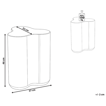 Sidebord utendørs Tellaro 32x37 cm terrazzoeffekt - Hvit - Hagemøbler & utemiljø - Hagebord - Sidebord utendørs