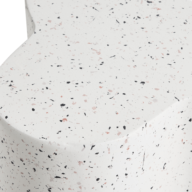 Sidebord utendørs Tellaro 32x37 cm terrazzoeffekt - Hvit - Hagemøbler & utemiljø - Hagebord - Sidebord utendørs