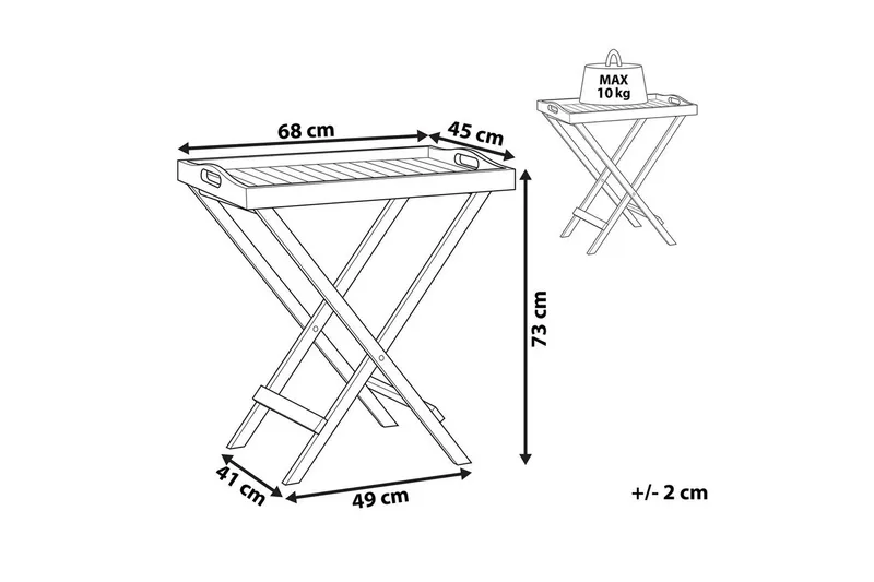 Sidobord Beliani Java Light wood - Hagemøbler & utemiljø - Hagebord - Sidebord utendørs