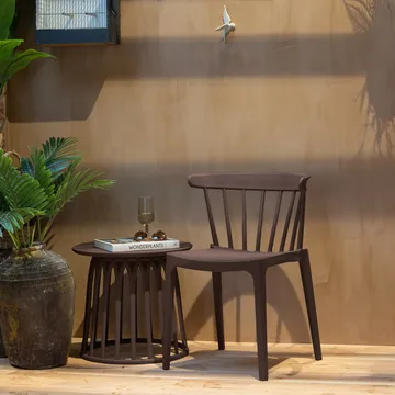 Sofabord Boy 50 cm rundt utendørs - Lilla/Brun - Hagemøbler & utemiljø - Hagebord - Loungebord & Sofabord utendørs