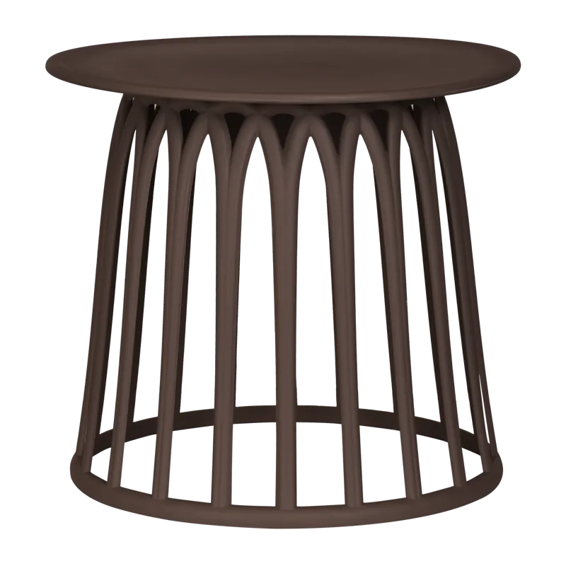 Sofabord Boy 50 cm rundt utendørs, Lilla/Brun