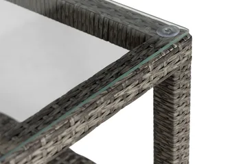 Bord Bahamas 75x75 cm med Hylle - Grå - Hagemøbler & utemiljø - Hagebord - Loungebord & Sofabord utendørs