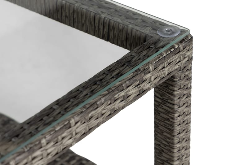 Bord Bahamas 75x75 cm med Hylle - Grå - Hagemøbler & utemiljø - Hagebord - Loungebord & Sofabord utendørs