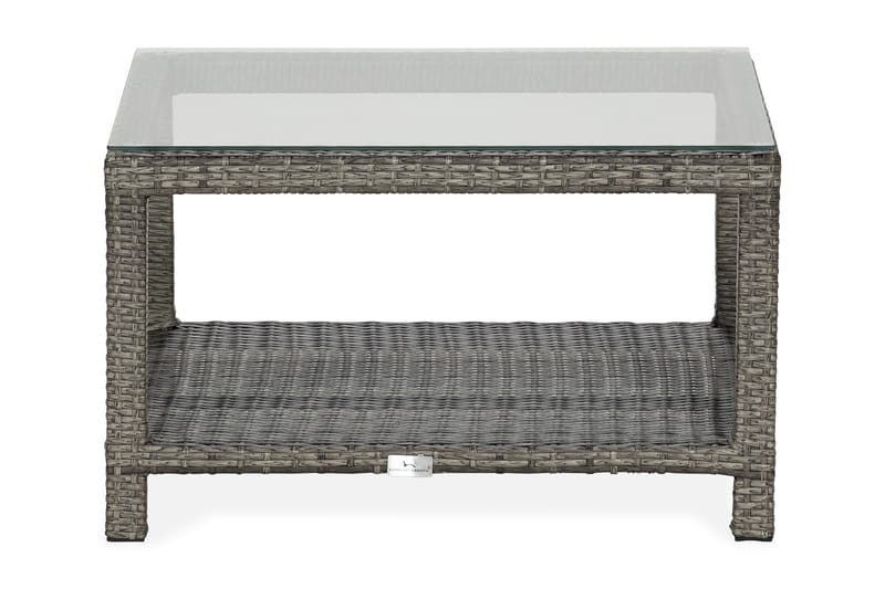Bord Bahamas 75x75 cm med Hylle - Grå - Loungebord & Sofabord utendørs