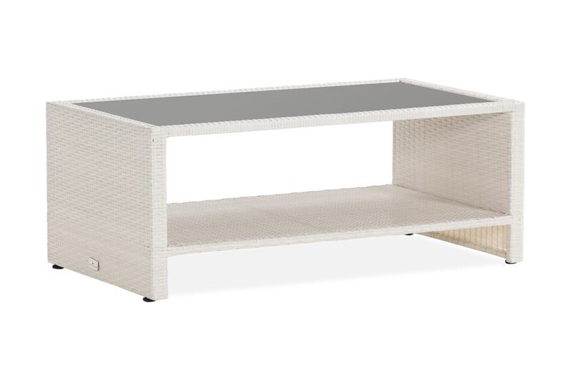 Bord Bahamas med Hylle 113x58 cm - Hvit - Loungebord & Sofabord utendørs