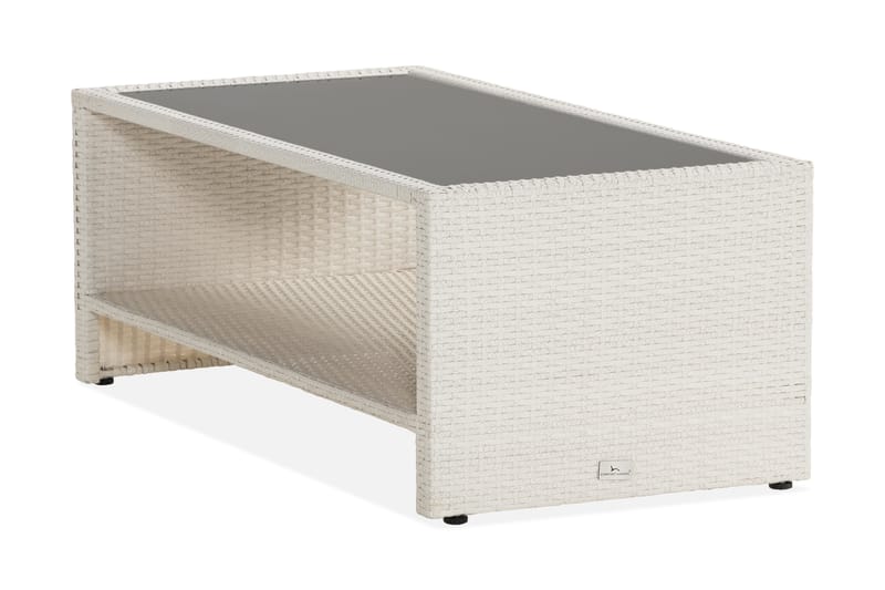 Bord Bahamas med Hylle 113x58 cm - Hvit - Loungebord & Sofabord utendørs