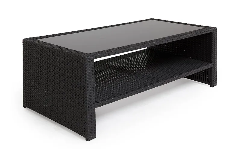 Bord Wisconsin 110 cm Kunstrotting/Svart - Svart - Hagemøbler & utemiljø - Hagebord - Loungebord & Sofabord utendørs
