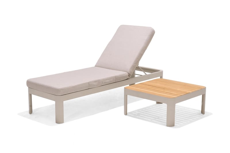 Cafébord Portals 72 cm - Hvit/Tre - Loungebord & Sofabord utendørs