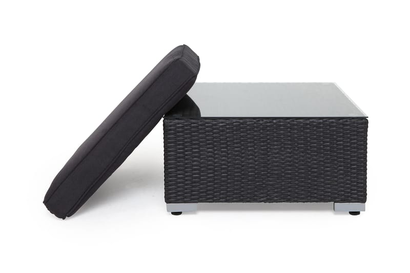 Divan/Bord Wisconsin Kunstrotting/Svart - Svart - Hagemøbler & utemiljø - Hagebord - Loungebord & Sofabord utendørs