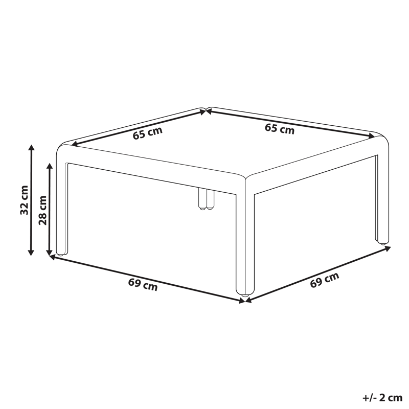 Sofabord utendørs Ferretti 69 cm - Grå/Beige - Hagemøbler & utemiljø - Hagebord - Loungebord & Sofabord utendørs