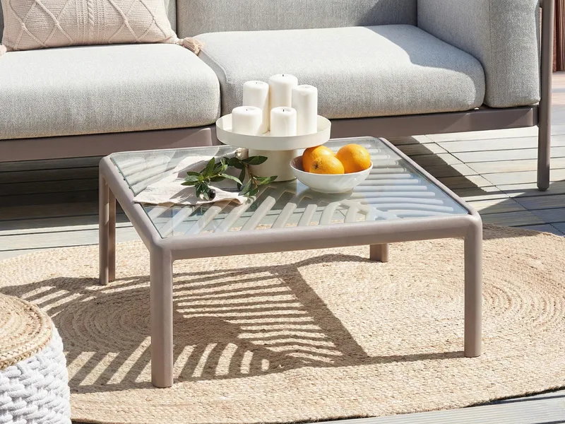 Sofabord utendørs Ferretti 69 cm - Grå/Beige - Hagemøbler & utemiljø - Hagebord - Loungebord & Sofabord utendørs