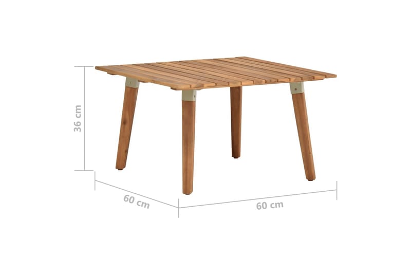 Hagesalongbord 60x60x36 cm heltre akasie - Brun - Loungebord & Sofabord utendørs