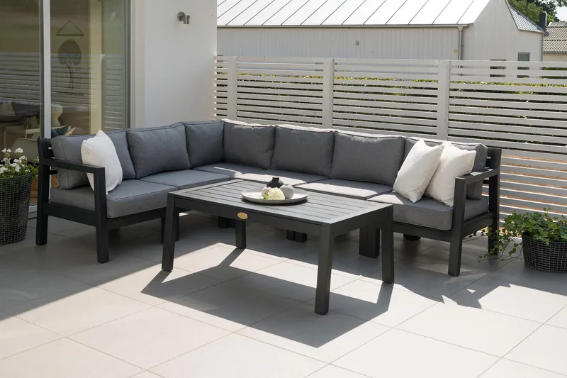 Hillerstorp Stoltö spisebord og sofabord utendørs 120 cm furu tre - Svart - Hagemøbler & utemiljø - Hagebord - Loungebord & Sofabord utendørs