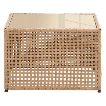 Sofabord utendørs Omegana 66 cm kunstrotting - Beige - Hagemøbler & utemiljø - Hagebord - Loungebord & Sofabord utendørs