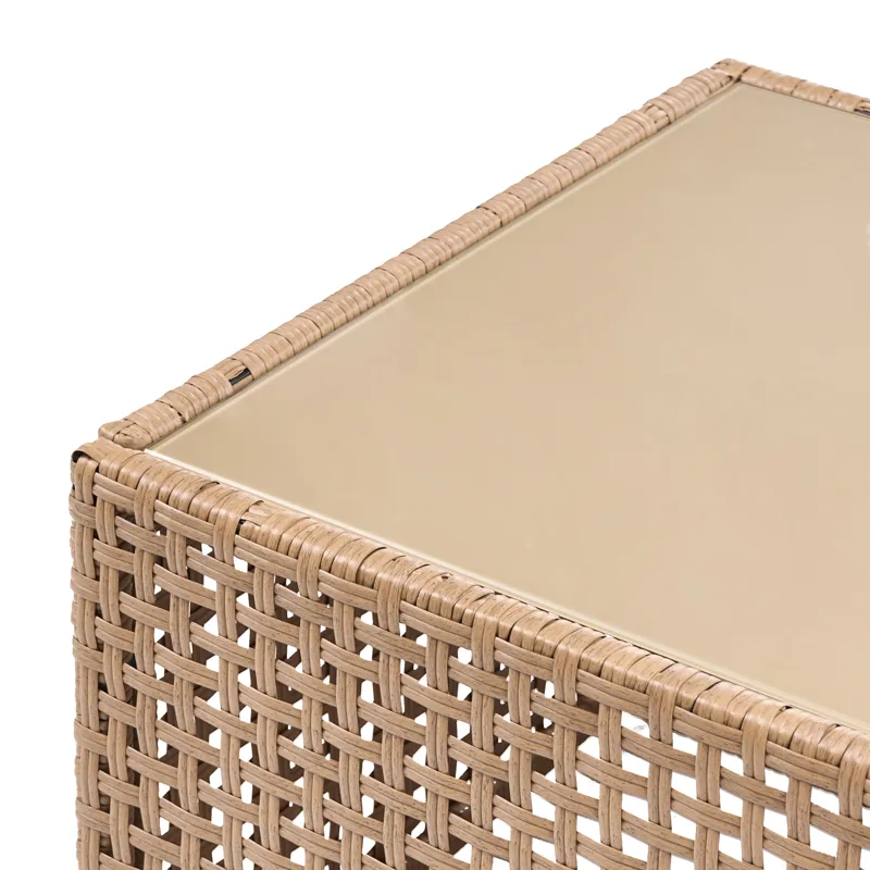 Sofabord utendørs Omegana 66 cm kunstrotting - Beige - Hagemøbler & utemiljø - Hagebord - Loungebord & Sofabord utendørs