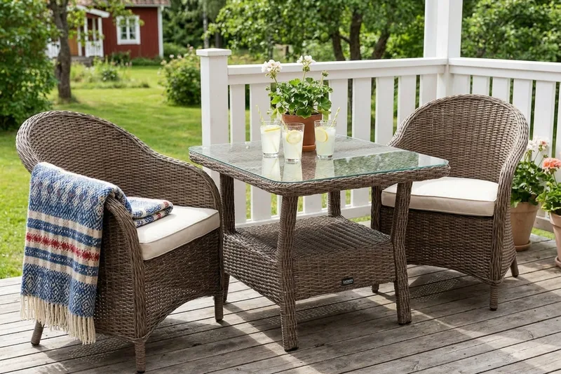 Sofabord Marcus 80x80 cm Høyt - Natur - Hagemøbler & utemiljø - Hagebord - Loungebord & Sofabord utendørs