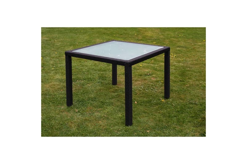 Utendørs spisestue med puter 5 deler polyrotting svart - Loungebord & Sofabord utendørs