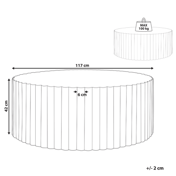 Sofabord utendørs Pozza 117 cm - Svart/gull - Hagemøbler & utemiljø - Hagebord - Loungebord & Sofabord utendørs