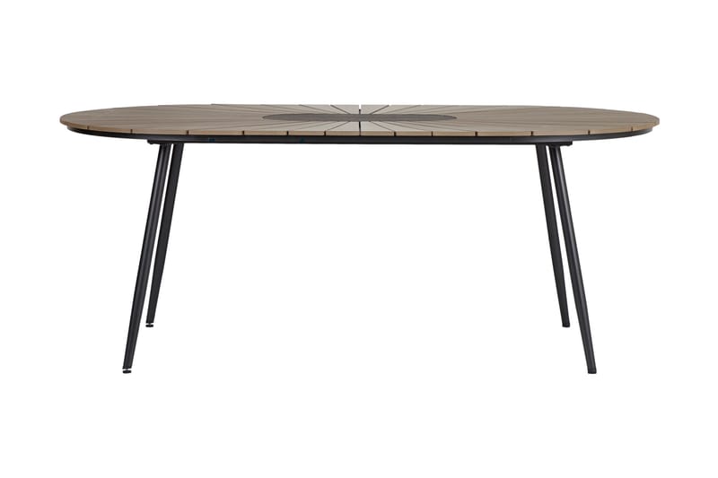 Spisebord Columbia 195 cm Ovalt - Svart/Cappuccino - Spisebord ute