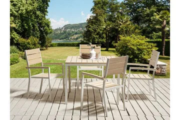 Spisebord Edmundston 95x95 cm - Beige/Hvit - Hagemøbler & utemiljø - Hagebord - Spisebord ute
