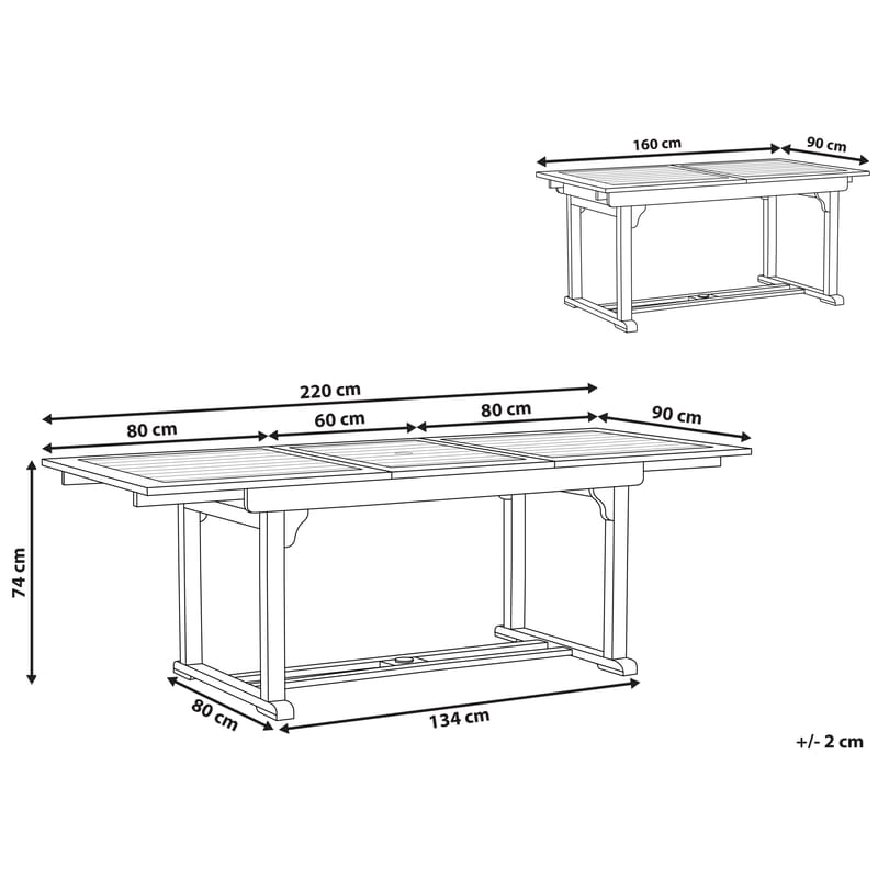 Spisebord Toscana 220 cm - Mørkerød - Hagemøbler & utemiljø - Hagebord - Spisebord ute